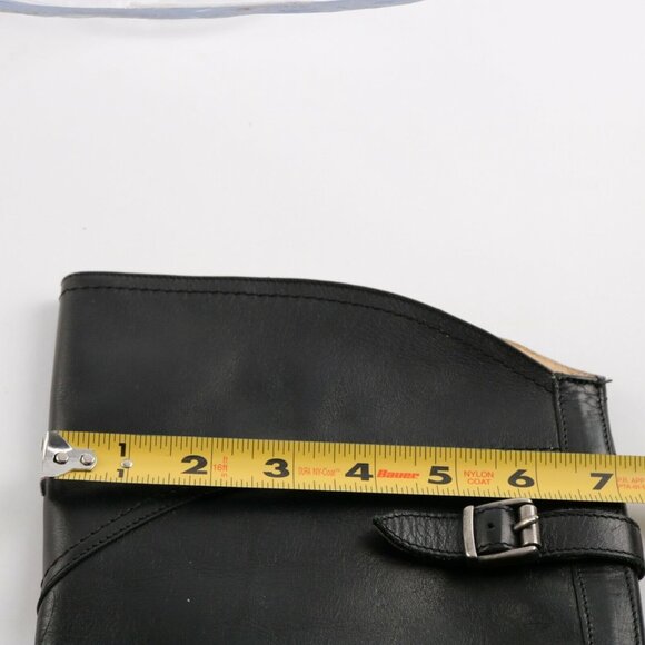 Frye Womens Dorado Riding Boot Size 6 Tall Black Leather Buckle Strap Moto Biker - Picture 10 of 12